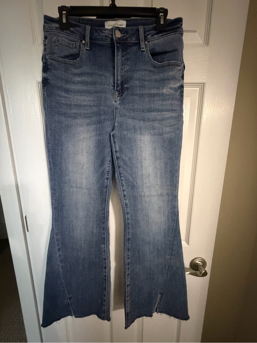 Risen High-Rise jeans with asymmetrical side to front seam with split-Size 9/29